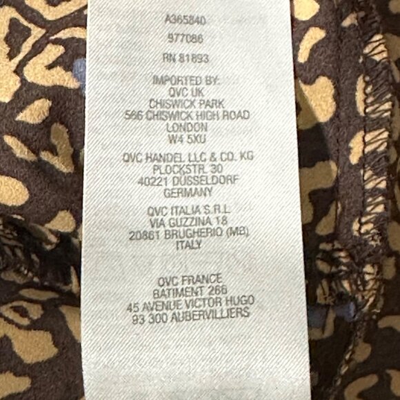 Logo By Lori Goldstein Womens Size L Animal Print Peplum Button-Down Blouse - Picture 8 of 9